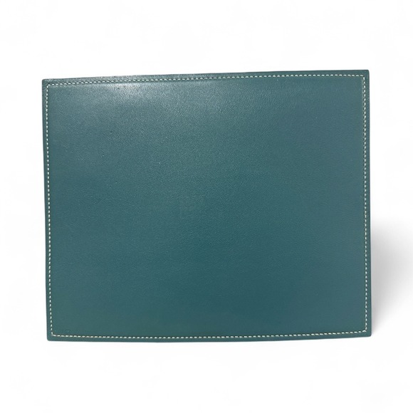 Hermes‎ Paris Reversible Blue Black Colorblock Leather Mouse Pad - Picture 2 of 4